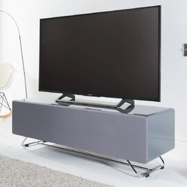 Chroma Medium High Gloss TV Stand With 1 Flip Door In Grey
