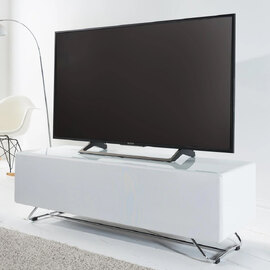 Chroma Medium High Gloss TV Stand With 1 Flip Door In White