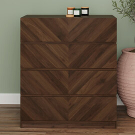 Ciana Wooden Chest Of 4 Drawers In Royal Walnut