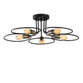 Circle 5 Light Metal Ceiling Light in Black