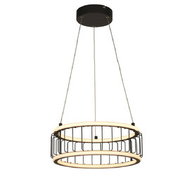 Circolo LED Cage Drum Pendant Light Small In Black And White