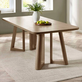 Cirella Rectangular Wooden Dining Table in Smoked Oak