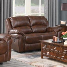 Claton Faux Leather Electric Recliner 2 Seater Sofa In Tan