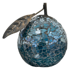 Clisson Decorative Mosaic Glass Orange Fruit In Blue
