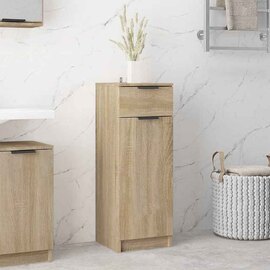 Clive Wooden Storage Cabinet With 1 Drawer 1 Door In Sonoma Oak