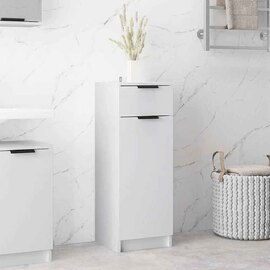 Clive Wooden Storage Cabinet With 1 Drawer 1 Door In White