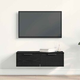 Clive Wooden TV Stand With 2 Drawer In Black Oak