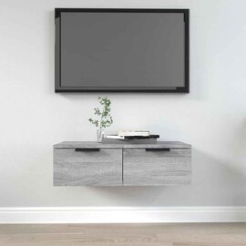 Clive Wooden TV Stand With 2 Drawer In Grey Sonoma