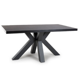 Clovis Small Wooden Rectangular Dining Table In Black
