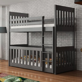 Clovis Wooden Bunk Bed With Bonnell Mattress in Graphite