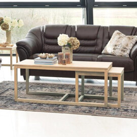 Cocoa Wooden Nesting Coffee Tables In White Oak