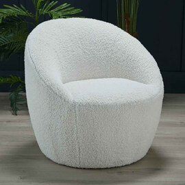 Cocoons Boucle Fabric Bedroom Chair - White