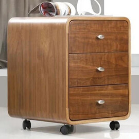 Cohen Wooden Office Pedestal With 3 Drawers In Walnut