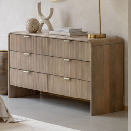 Coimbra Wooden Chest Of 6 Drawers In Natural