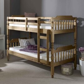 Coleton Wooden Single Bunk Bed In Waxed