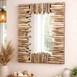 Colindale Wooden Frame Mirror In Natural