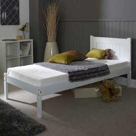 Colman Wooden King Size Bed In White