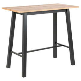 Colza Wooden Bar Table With Black Metal Frame In Wild Oak