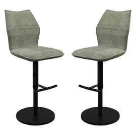Comstock Green Fabric Bar Chairs In Pair