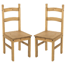 Consett Oak Wooden Dining Chairs In Pair