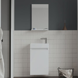 Conza Wooden Wall Mounted Vanity Unit & Basin with Mirror in White