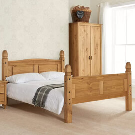 Corina Wooden High End Double Bed In Pine