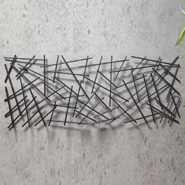 Corsicana Large Metal Wall Hung Coat Rack In Black