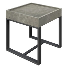 Coruna Wooden Side Table In Concrete Effect
