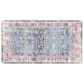 Corwin 150cm Polyester Washable Anti-Slip Rug In Blue And Pink