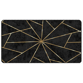 Corwin 150cm Polyester Washable Anti-Slip Rug In Gold And Black