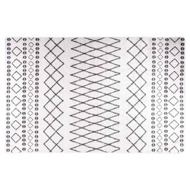 Corwin 150cm Polyester Washable Anti-Slip Rug In White And Black