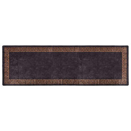 Corwin 300cm Polyester Washable Anti-Slip Rug In Black And Brown