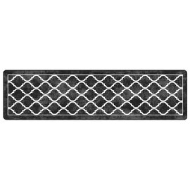 Corwin 300cm Polyester Washable Anti-Slip Rug In Black And White
