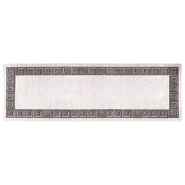 Corwin 300cm Polyester Washable Anti-Slip Rug In Light Beige And Black