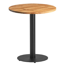 Corzano 60cm Round Solid Oak Top Dining Table with Bicton Black Base