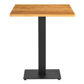 Corzano 60cm Square Solid Oak Top Dining Table with Bicton Black Base