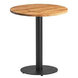 Corzano 75cm Round Solid Oak Top Dining Table with Bicton Black Base