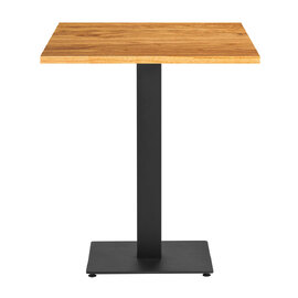 Corzano 90cm Square Solid Oak Top Dining Table with Bicton Black Base
