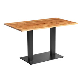 Corzano Rectangular Solid Oak Top Dining Table with Bicton Black Base