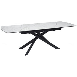 Costa Ceramic Marble Extending Dining Table In White