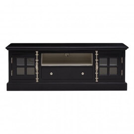 Coveca Wooden 2 Doors 1 Drawer TV Stand In Black