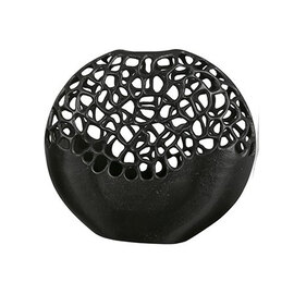 Cracklier Aluminium Large Decorative Vase In Matt Black