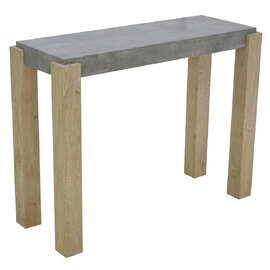 Cresco Wooden Console Table With Sonoma Oak Legs In Light Concrete