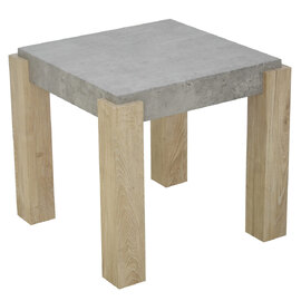 Cresco Wooden End Table With Sonoma Oak Legs In Light Concrete