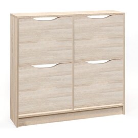 Crick Wooden Shoe Storage Cabinet In Sonoma Oak With 4 Doors