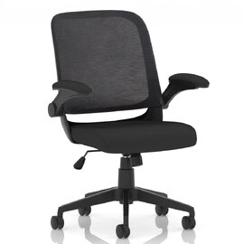 Crowley Fabric Office Chair With Folding Arms In Black