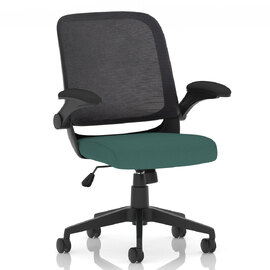 Crowley Fabric Office Chair With Folding Arms In Kelp