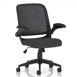 Crowley Fabric Office Chair With Folding Arms In Mussel