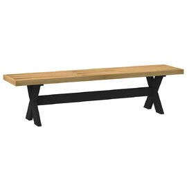Crowley Wooden Dining Bench With X-Shaped Legs In Natural