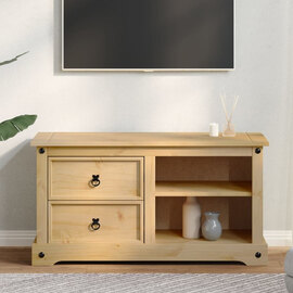 Croydon Wooden TV Stand With 2 Drawers 2 Shelves In Brown